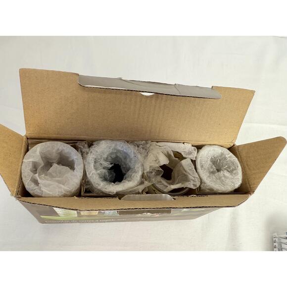 NWT Pier 1 Imports Clear 4 Pieces Decorative Pattern Shot Glass Set Glass New - Picture 2 of 4